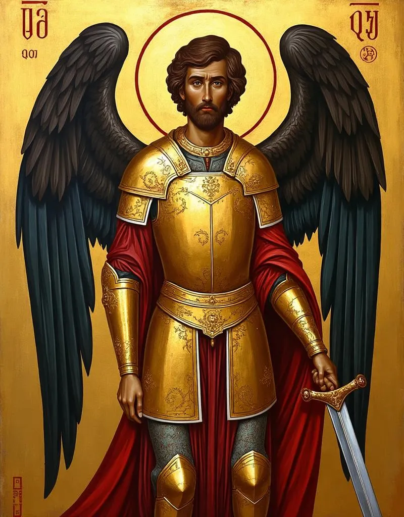 Archangel Michael — the commander of the heavenly host, depicted as a warrior with a sword