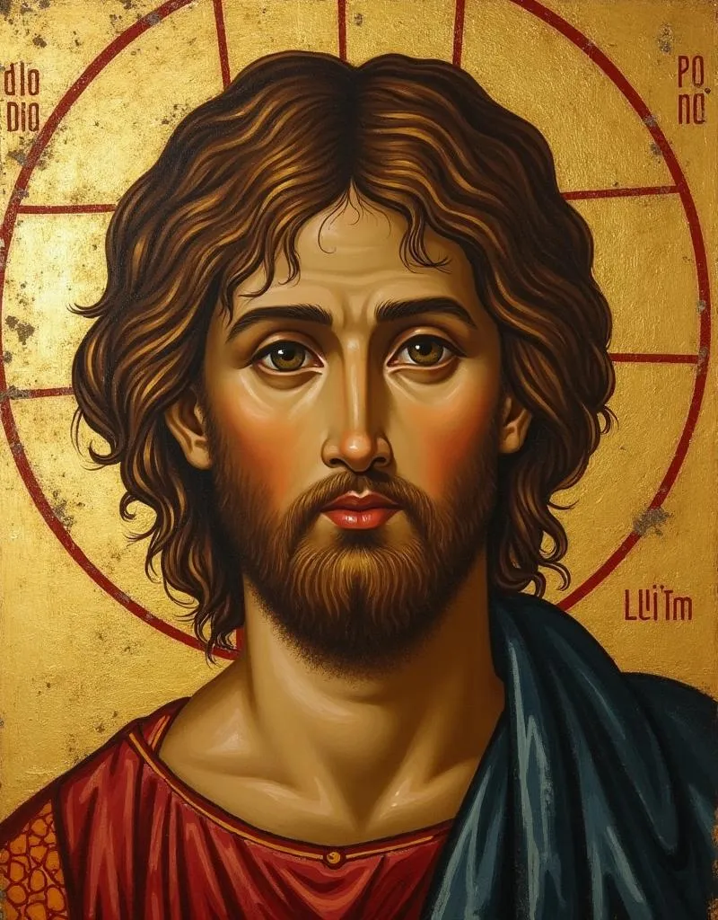 Christ Emmanuel icon depicting Jesus as a young figure with a wise, ancient expression