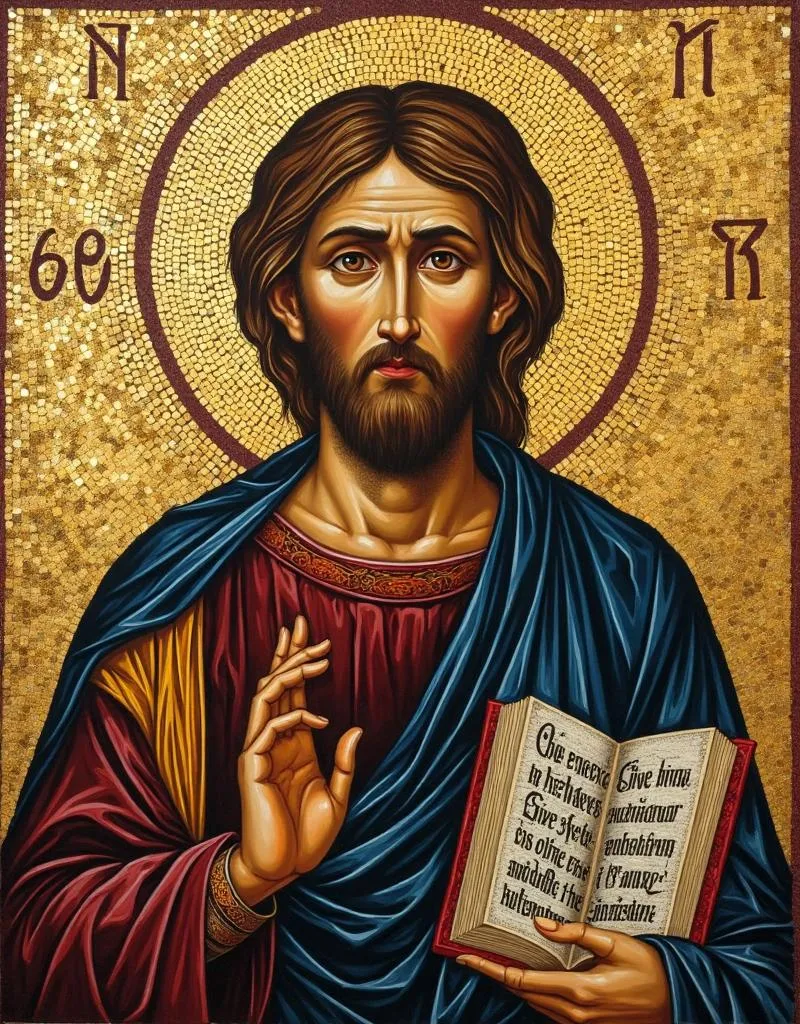 Christ Pantocrator mosaic from the Deesis composition in Hagia Sophia, Istanbul