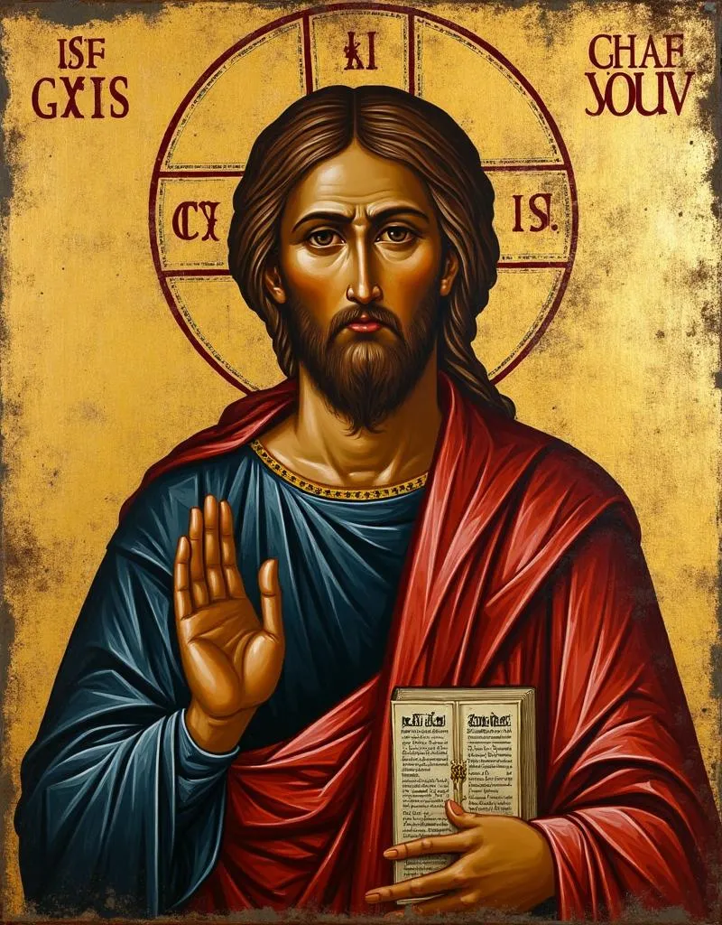 Christ Pantocrator, 6th-century encaustic icon from Saint Catherine's Monastery, Sinai — the oldest known icon of Christ
